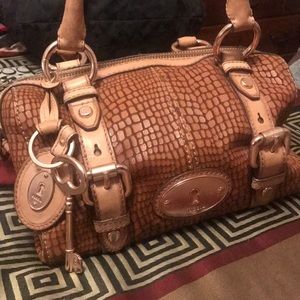 Brown all leather authentic Fossil bag